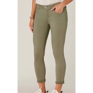 Democracy AB Solution Ankle Skimmer Jeans Womens 12 Green Olive NWT